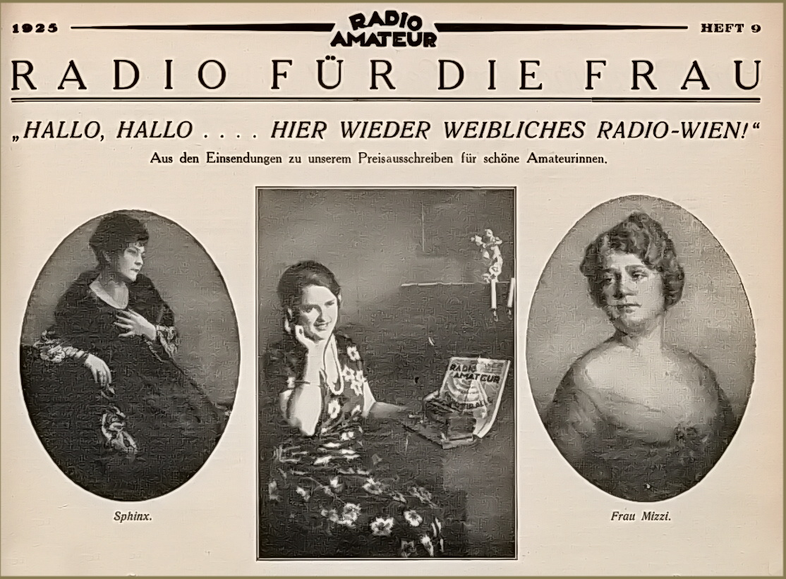 Ausschnitt "Die schöne Radioamateurin" In: Österreichischer Radio-Amateur, Heft 9, 1925