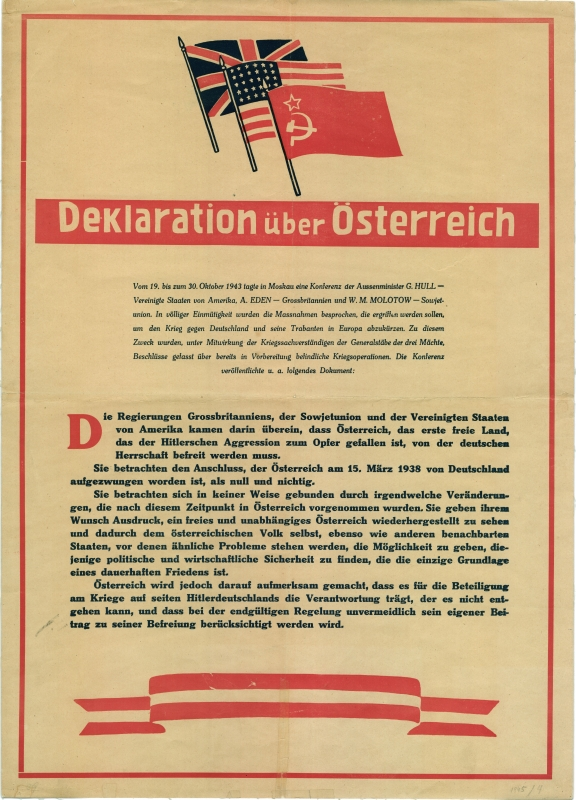 <p>Bekanntmachung der Moskauer Deklaration (1945)</p>