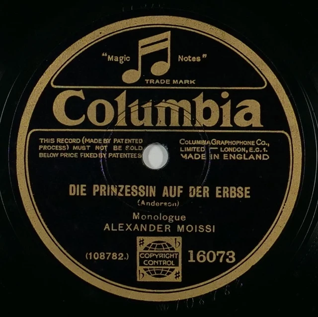 Plattenlabel, Die Prinzessin auf der Erbse, Alexander Moissi