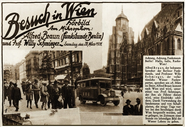 Artikel zur Reportage Besuch in Wien aus der Zeitschrift Radio Wien, 1931