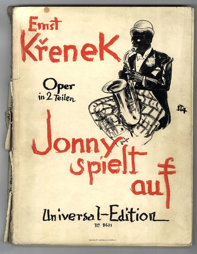 Titelblatt von Klavierauszug der Oper "Jonny spielt auf" von Ernst Krenek