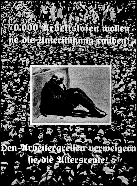 Plakat zur Arbeitslosigkeit ca. 1930