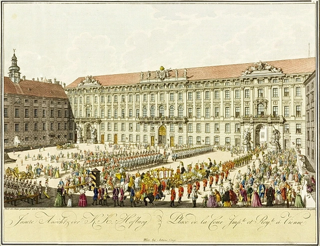 <p>The Hofburg and the Imperial Chancellery Wing (Reichskanzleitrakt), around 1792</p>