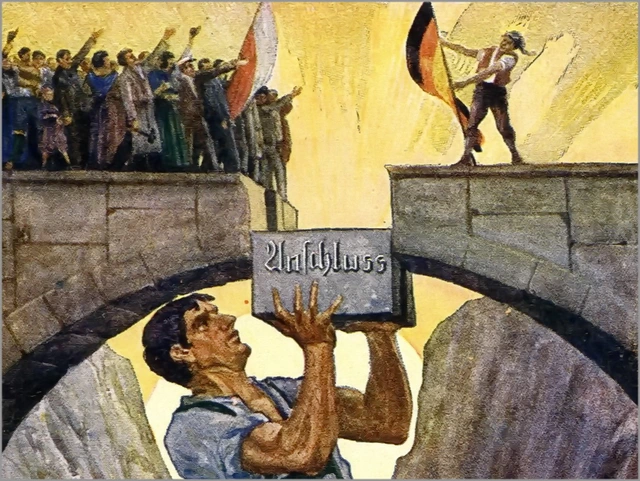 Propaganda-Karte anläßlich der Tiroler Volksabstimmung über den Anschluss an Deutschland, April 1921.