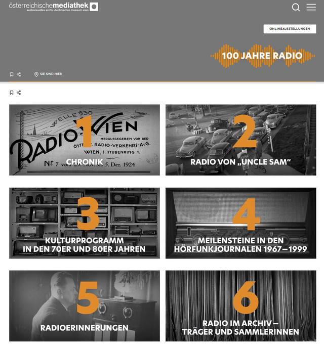 Startseite Onlineausstellung 100 Jahre Radio""