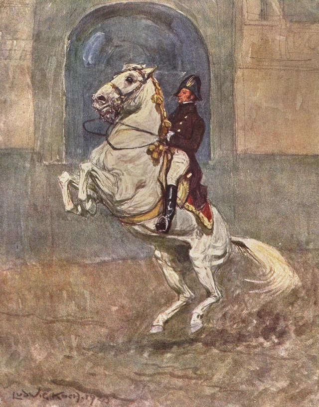   "Die Coubette" aus "Die Reitkunst im Bilde" von Ludwig Koch, 1923