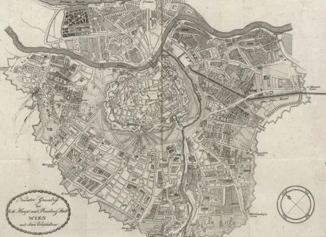 <p>Grundriss der Stadt und der Vorstädte Wiens (1808)</p>