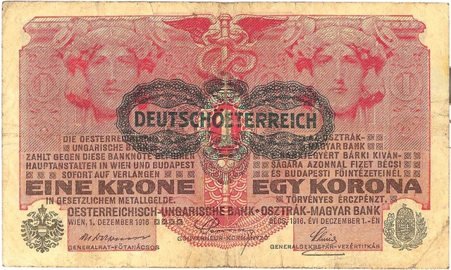 Umgestempelter Geldschein als neues Geld der Republik