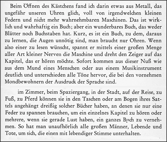 Text: Die Reise zu den Mondstaaten und Sonnenreichen, 1657, 1662