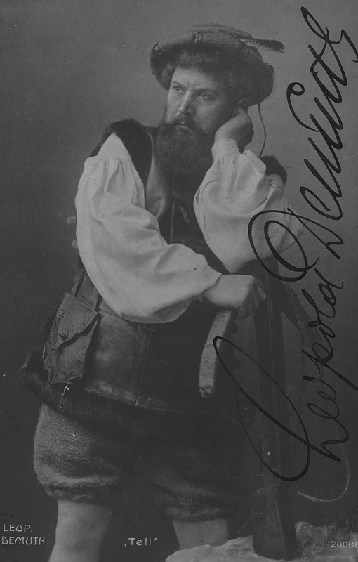 Rollenbild des Leopold Demuth als Wilhelm Tell in der gleichnamigen Oper von Gioachino Rossini.