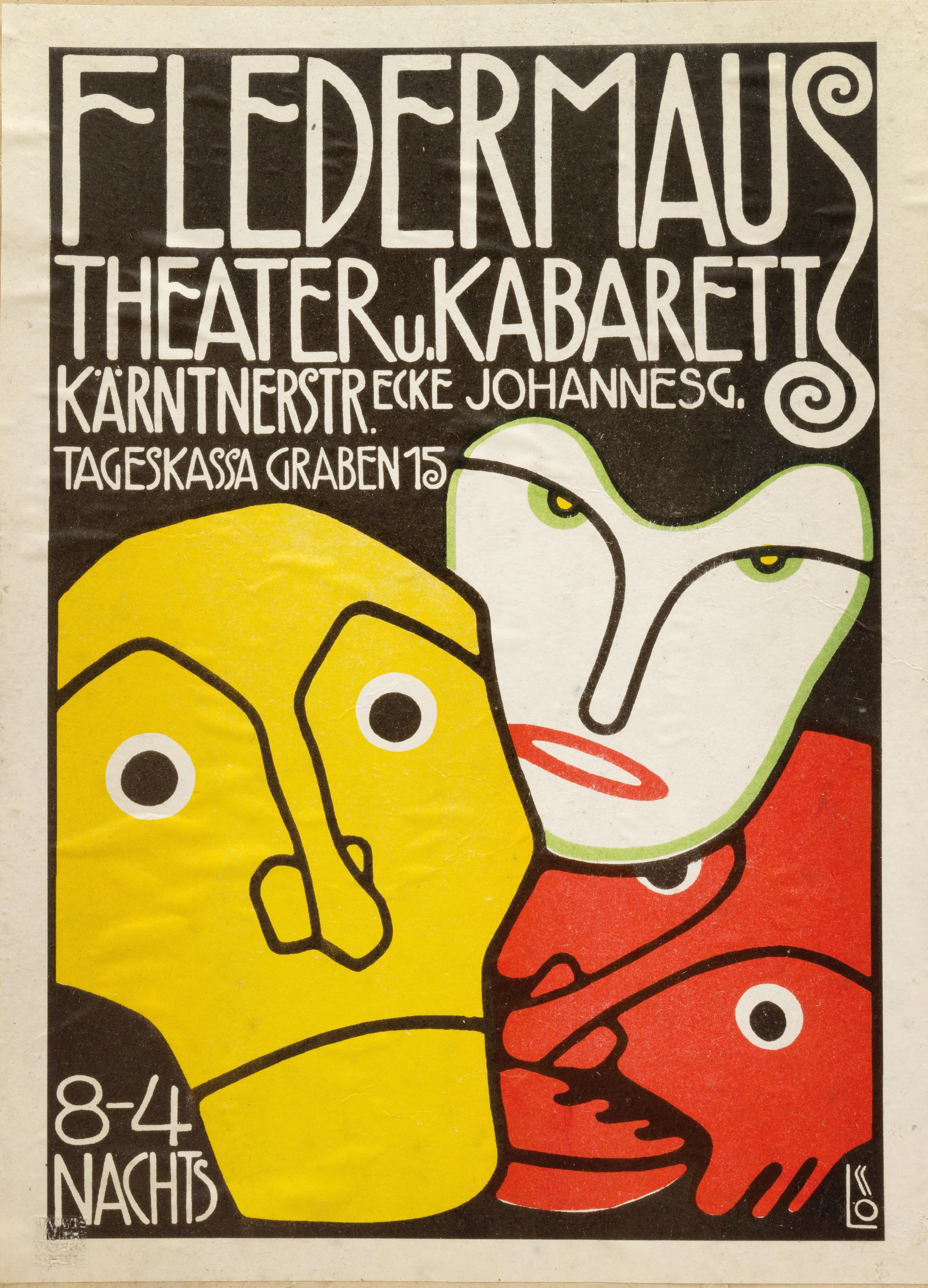 Plakat des Cabaret "Fledermaus"