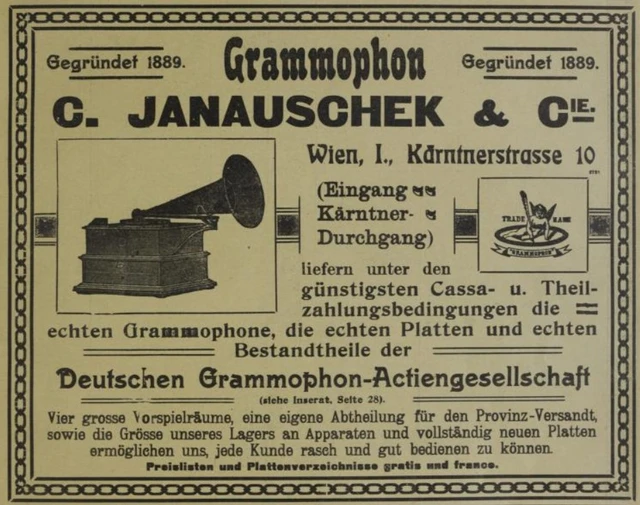 Inserat der Firma C. Janauschek & Cie. (1904)