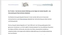 Presseinfo 75 Jahre Zweite Republik und Ende des Zweiten Weltkriegs