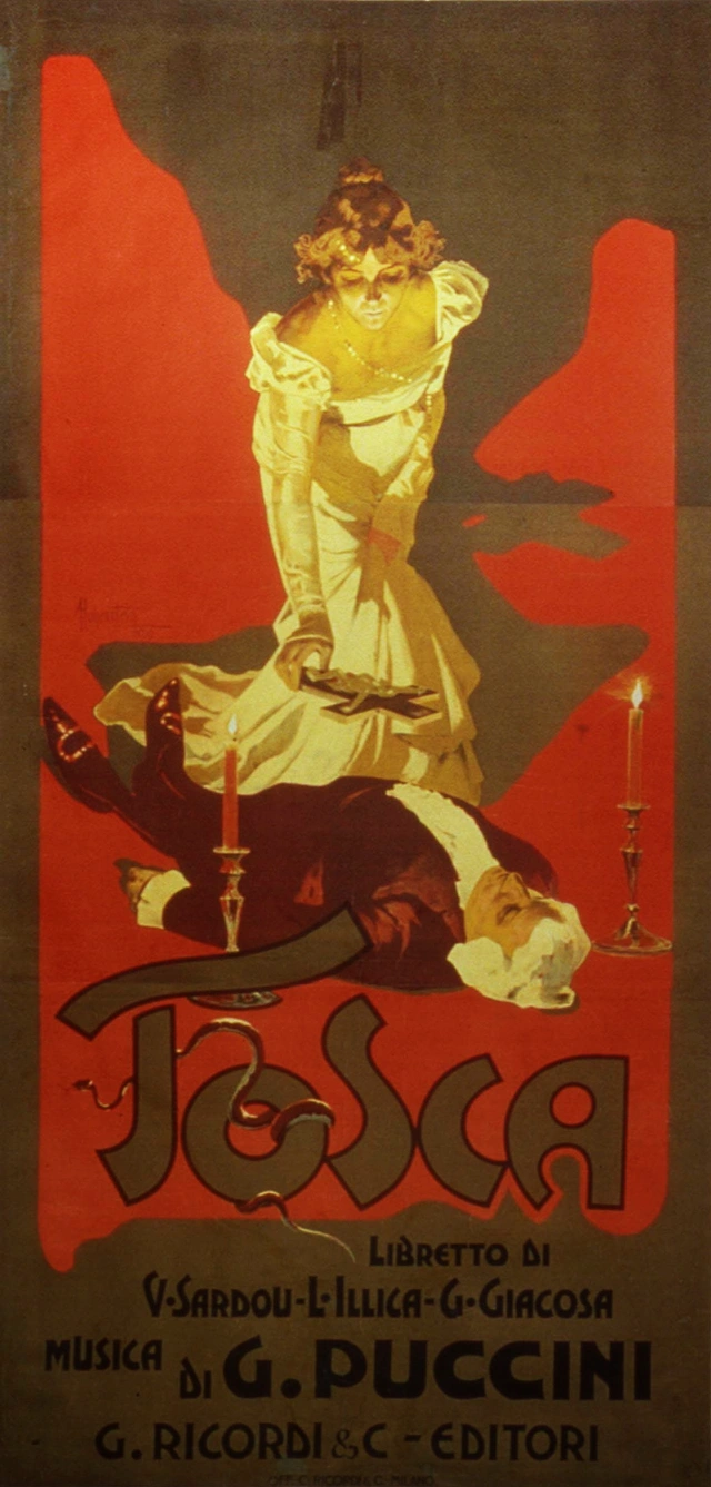 Titelbild des Klavierauszuges: Tosca von Giacomo Puccini