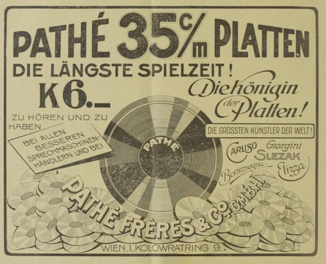 Inserat für Pathé-Platten (1912)