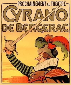 Plakat: Edmond Rostands Vers-Komödie „Cyrano de Bergerac“