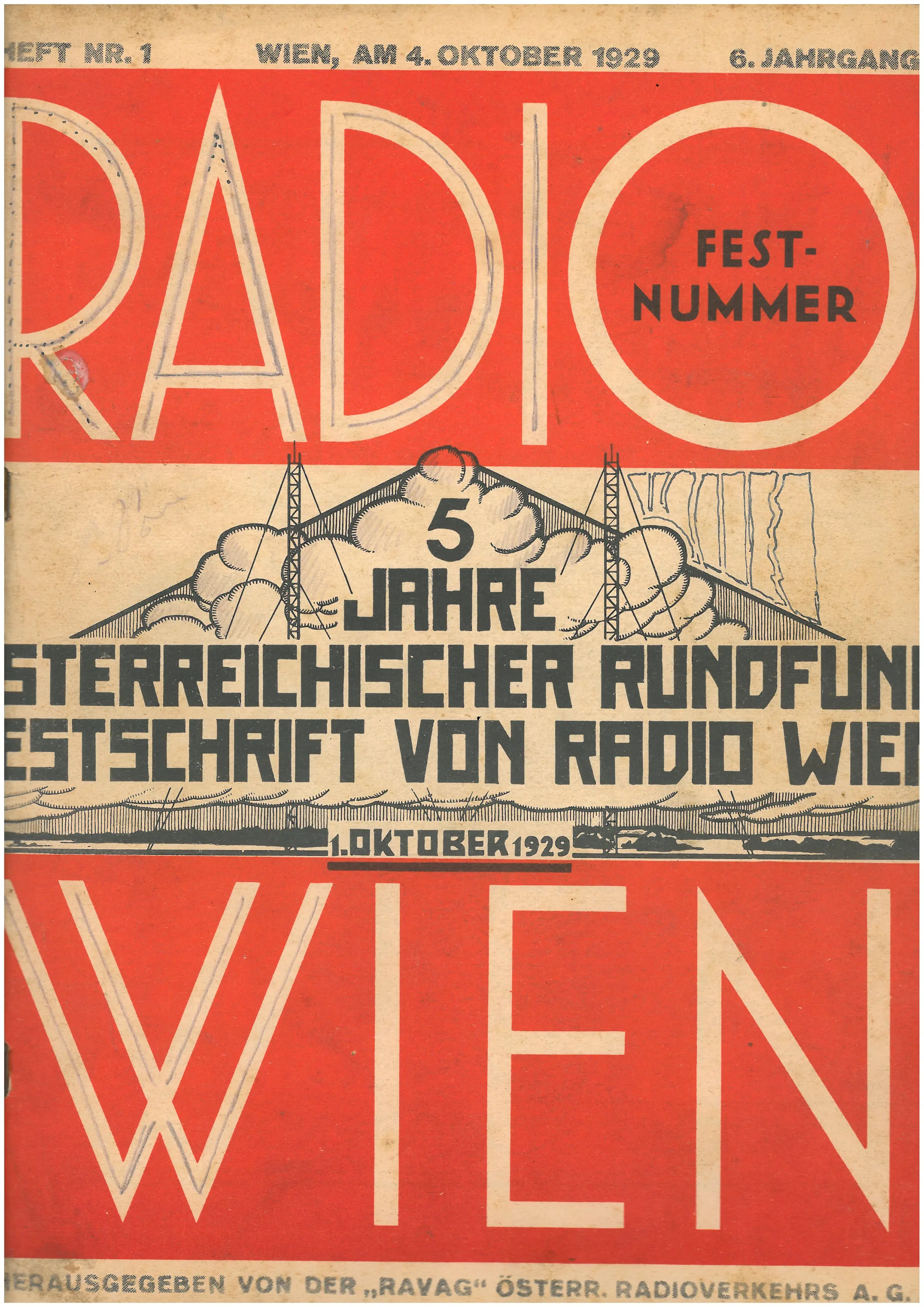 Titelblatt der Programmzeitschrift "Radio Wien"