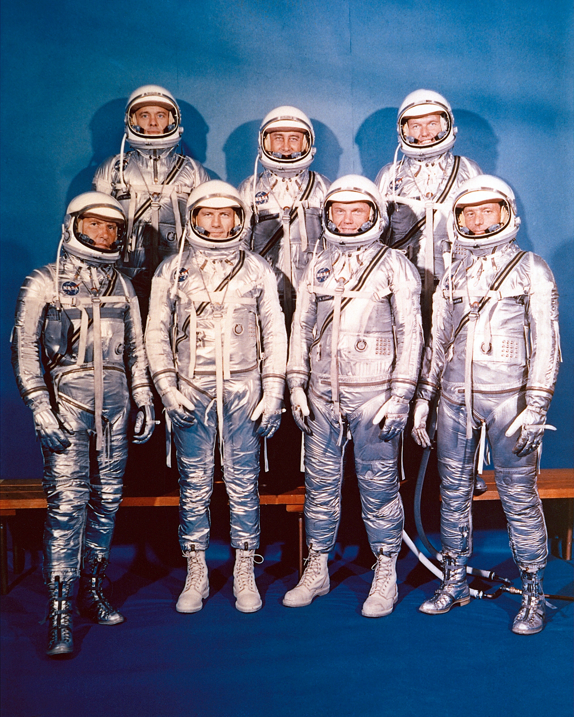 Die Mercury-Sieben - Gruppenbild der Astronauten des Mercuy-Programmes