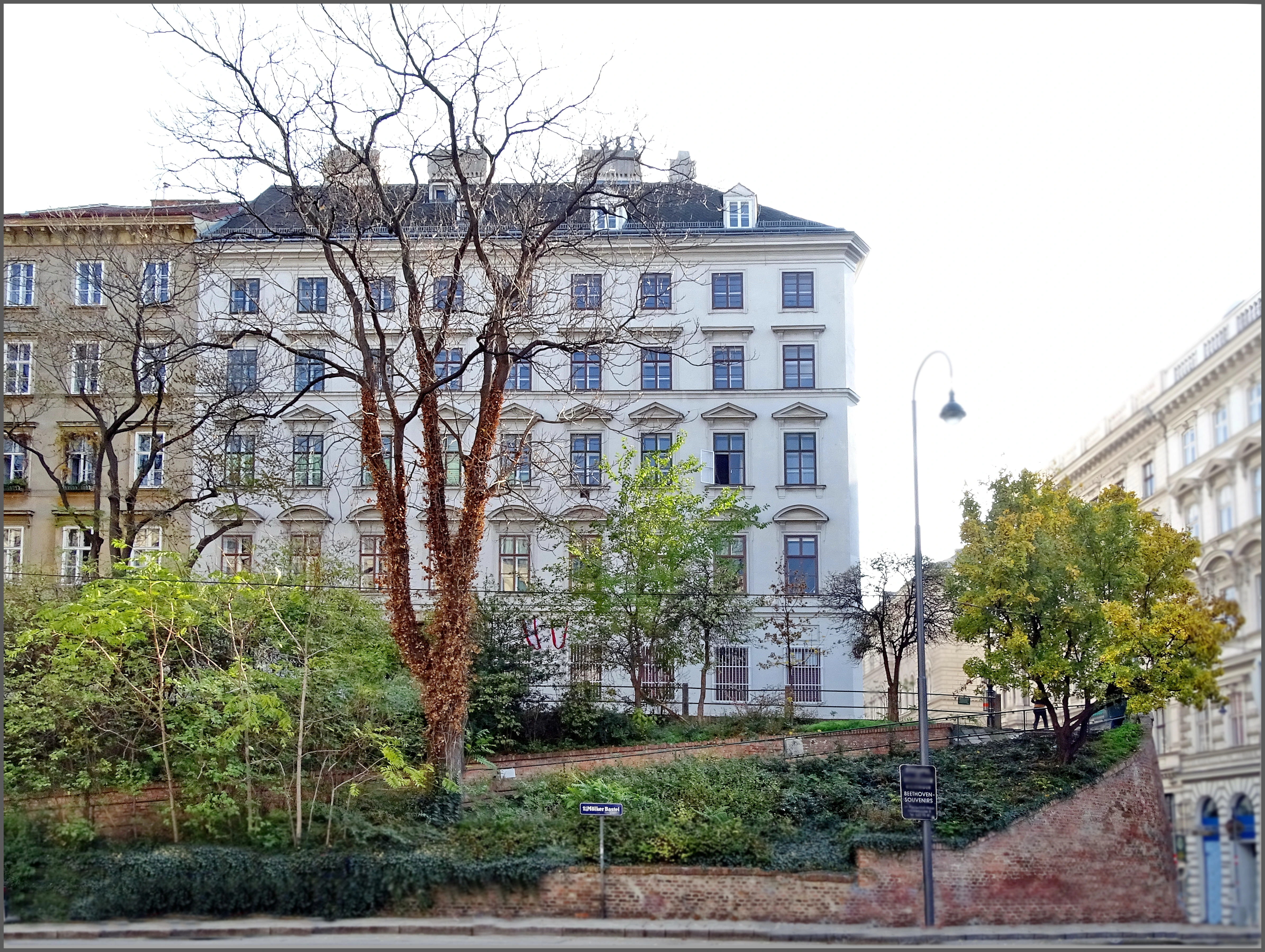 Blick über die Mölker Bastei auf das Pasqualatihaus in Wien.