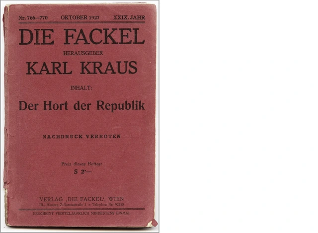 Ausgabe der Zeitschrift "Die Fackel" von Karl Kraus